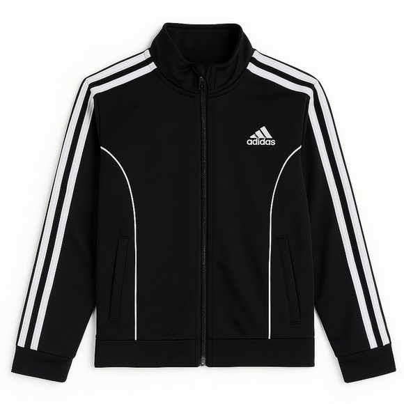 Adidas Kids Retro Track Jacket Black White Zip Up Sporty Athleticwear Size 14 - Picture 1 of 5